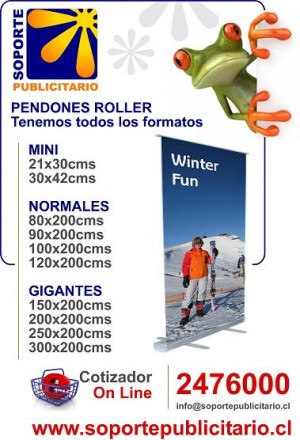 SOPORTEPUBLICITARIO Anuncios de arte, joyas, cosas valiosas en Santiago |  PENDONES ROLLER Tenemos todos los formatos, Tenemos todos los formatos (pendon Roller, pend&oacute;n Roller, pendones Roller, 