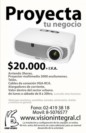 Daniel Espinoza C Anuncios de arte, joyas, cosas valiosas en &Ntilde;u&ntilde;oa |  Arriendo data show para eventos y manifestaciones en general, $20.000 por 3 hrs con telon portatil incluido