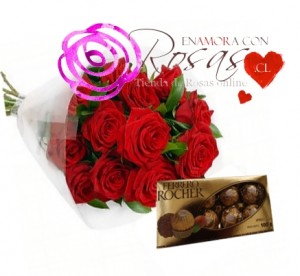 Ramo con Rosas Rojas + Bombones Ferrero Rocher Anuncios de arte, joyas, cosas valiosas en Santiago |  Flores a Domicilio Santiago Floreria Enamoraconrosas.cl, Rosas en caja - Ramos de flores - Arreglos Florales - Floreros a domicilio