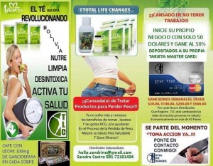 SANDRINE Anuncios de arte, joyas, cosas valiosas en Santiago |  TLC (TOTAL LIFE CHANGES) INSUPERABLE FRANQUICIA MUNDIAL TE OFRECE 8 FORMAS , GANA MAS DEL 50% POR RECOMENDAR