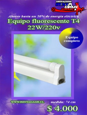 RENTAGAME CHILE Anuncios de arte, joyas, cosas valiosas en La Cisterna |  Equipo fluorescente t4 22w/precio:  $ 4.000, Ahorre hasta un 50% de energia electrica